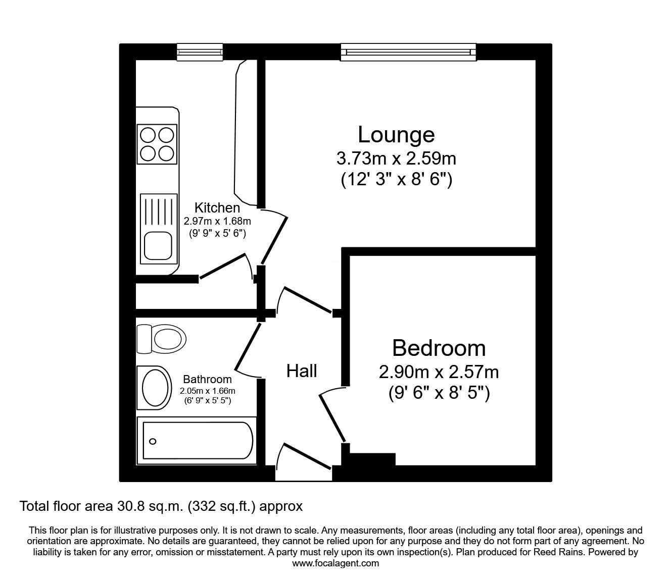 Floorplan of 1 bedroom  Flat for sale, Doncaster Road, Rotherham, South Yorkshire, S65