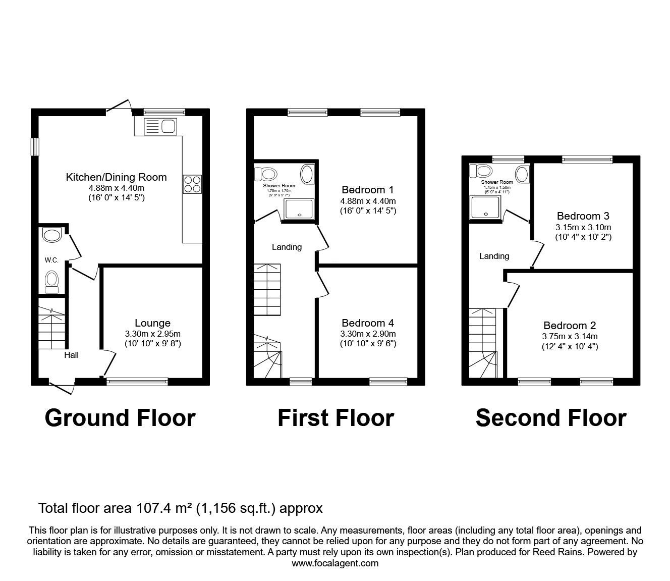 Floorplan of 4 bedroom Semi Detached House for sale, Deightonby Street, Thurnscoe, South Yorkshire, S63