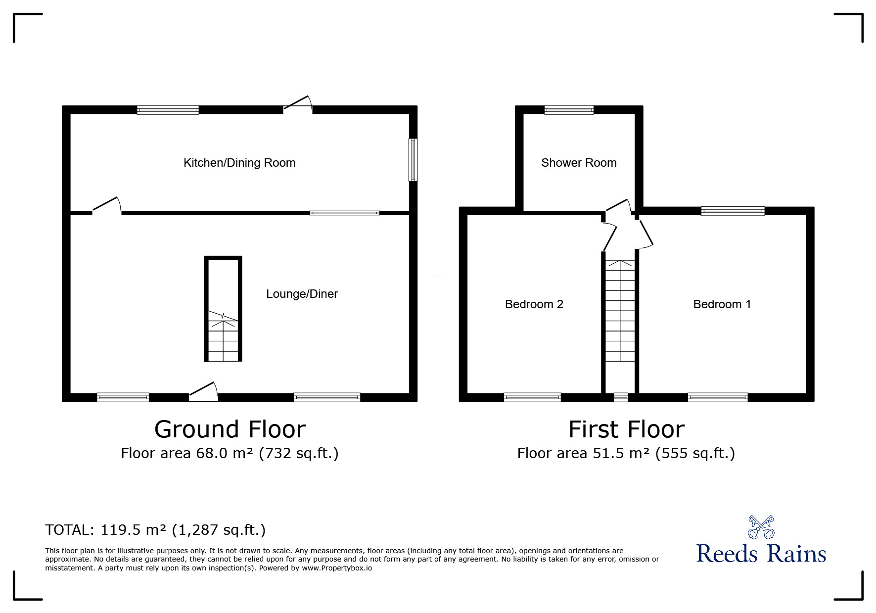 Floorplan of 2 bedroom Detached House for sale, Arundel Street, Treeton, South Yorkshire, S60