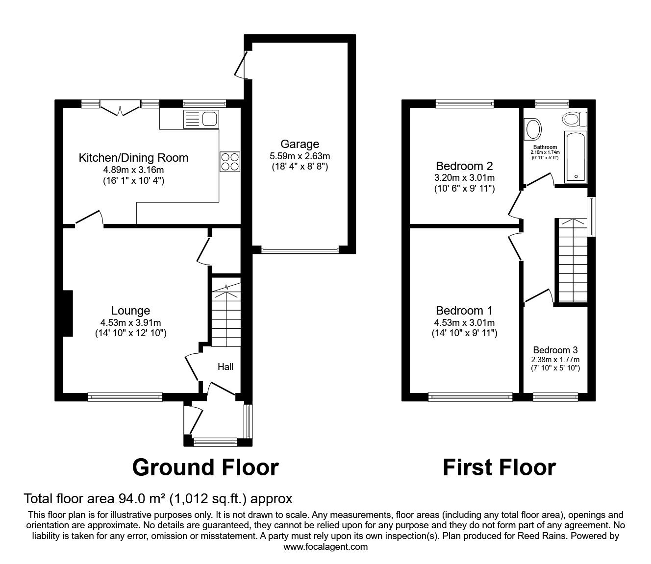 Floorplan of 3 bedroom Semi Detached House for sale, Farm View Road, Rotherham, South Yorkshire, S61