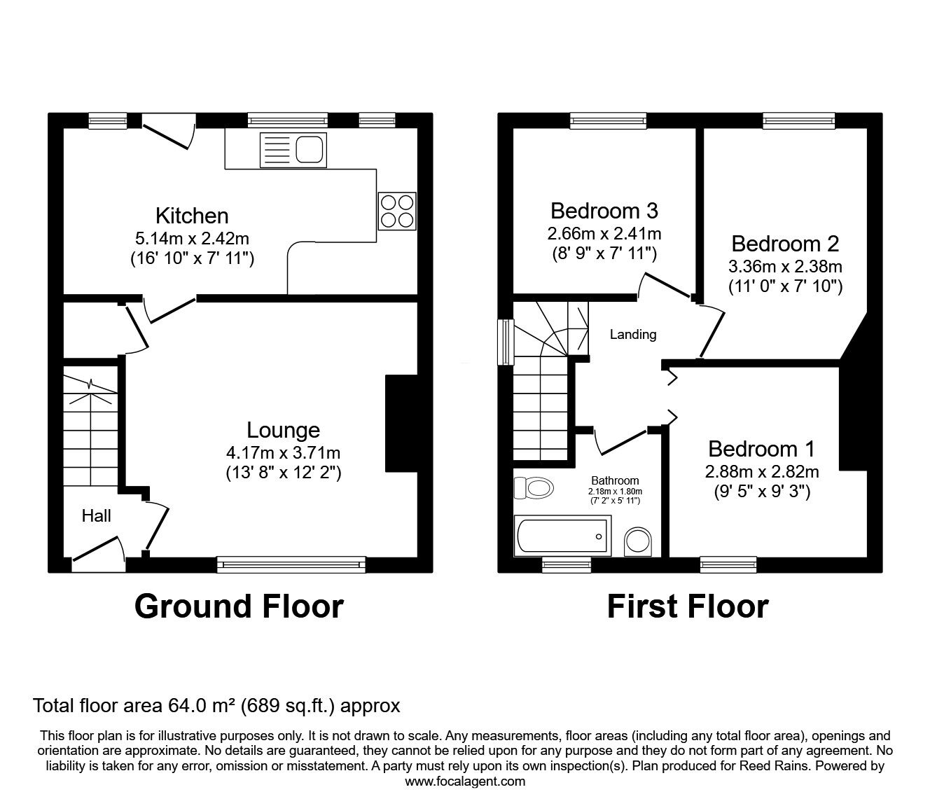 Floorplan of 3 bedroom Semi Detached House for sale, Tennyson Road, Rotherham, S65