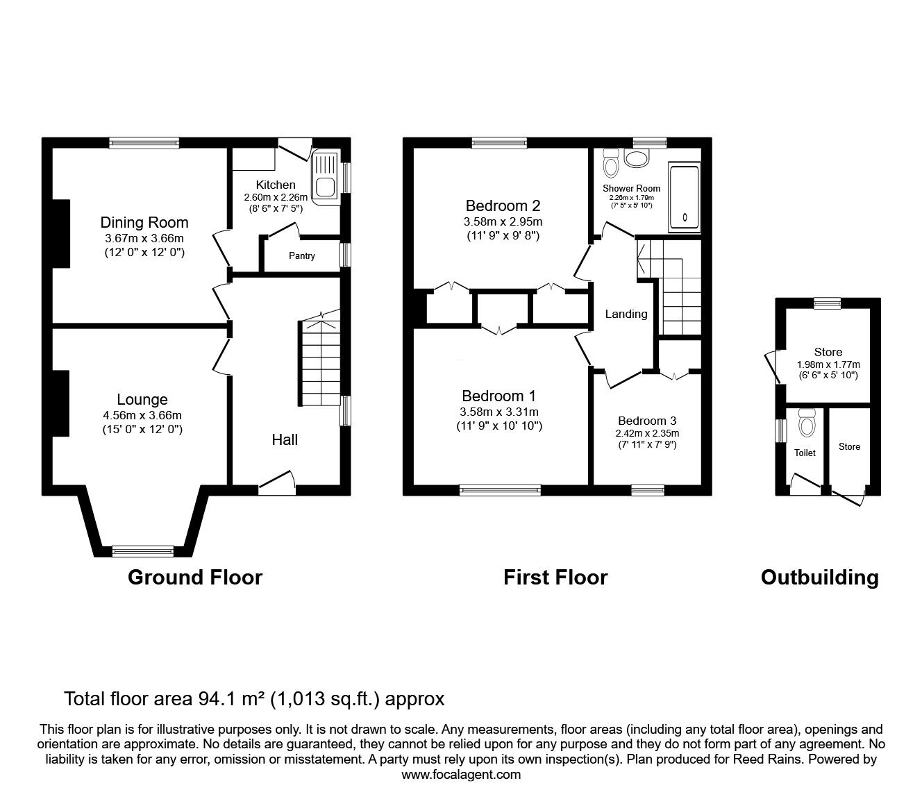 Floorplan of 3 bedroom Semi Detached House for sale, Park Grove, Rawmarsh, South Yorkshire, S62