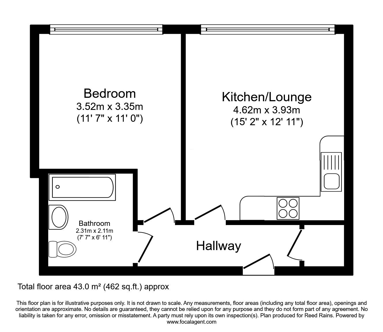 Floorplan of 1 bedroom  Flat for sale, High Street, Rotherham, South Yorkshire, S60