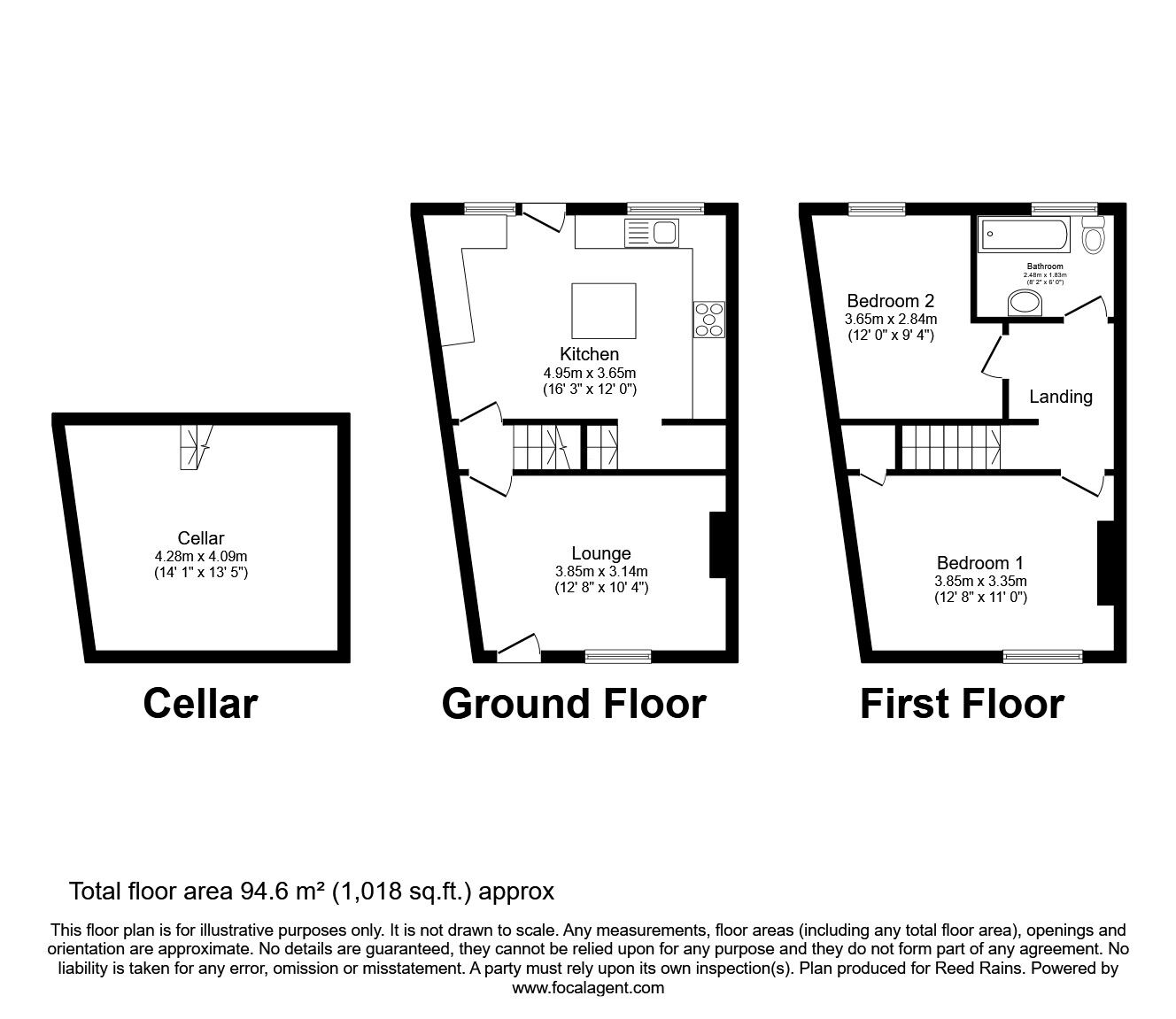 Floorplan of 2 bedroom Semi Detached House for sale, The Green, Whiston, South Yorkshire, S60