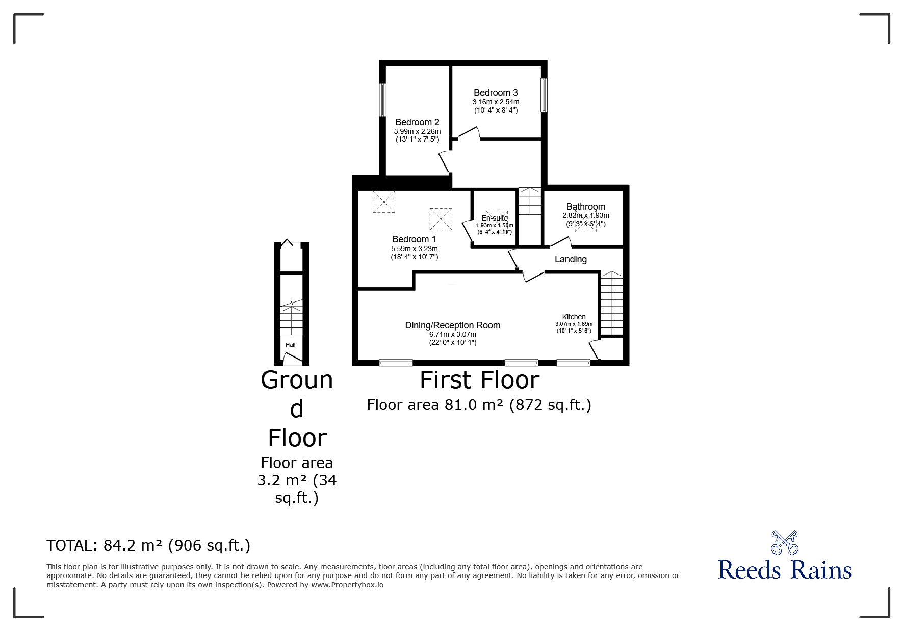 Floorplan of 3 bedroom  Flat to rent, Cinque Ports Street, Rye, East Sussex, TN31