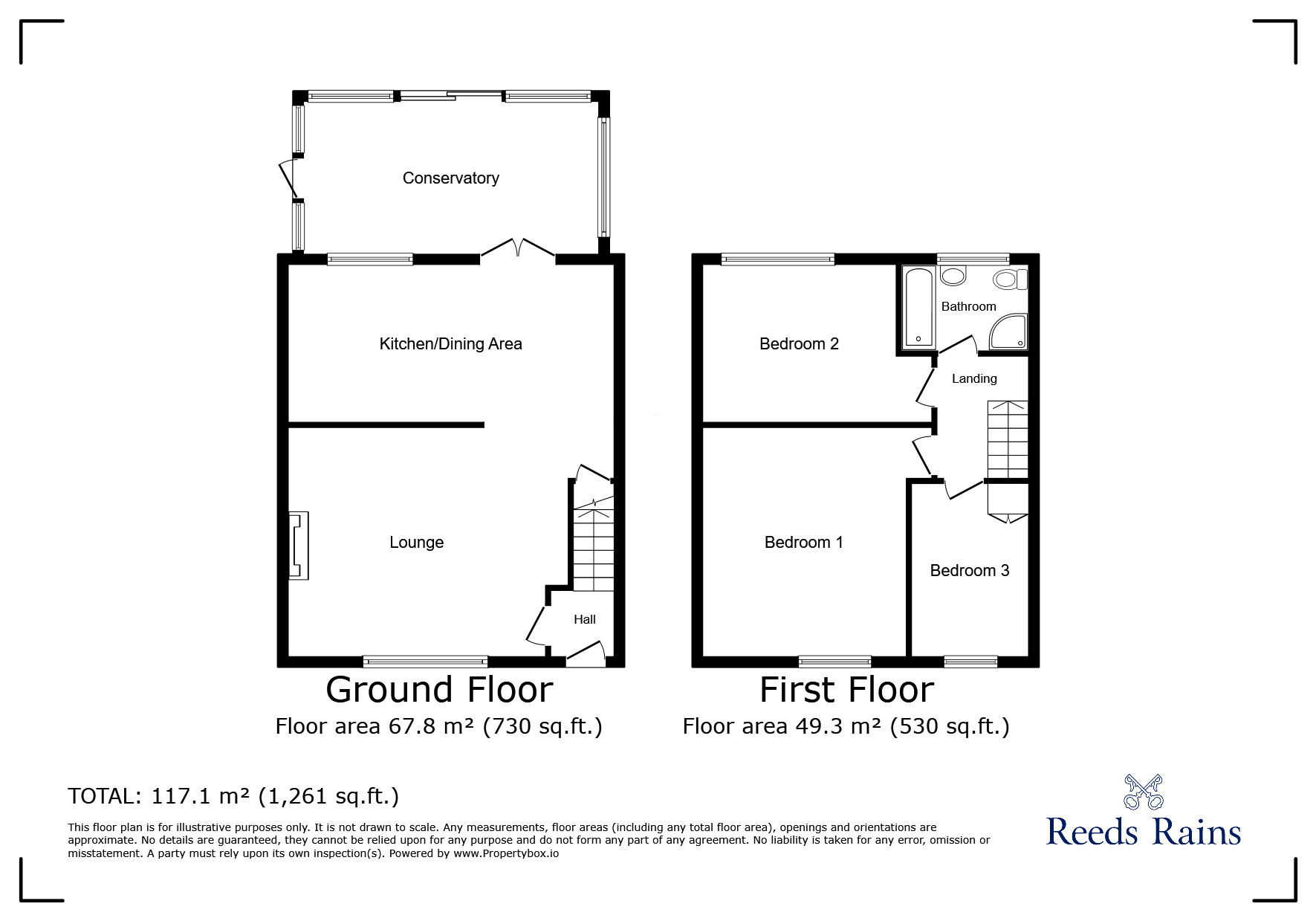 Floorplan of 3 bedroom Mid Terrace House for sale, Pottingfield Road, East Sussex, TN31