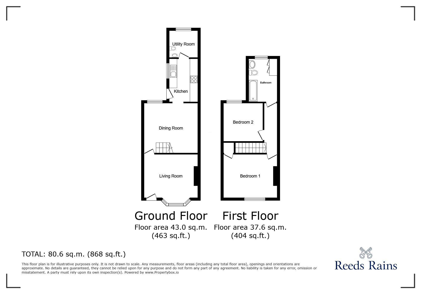 Floorplan of 2 bedroom Mid Terrace House for sale, Wish Street, Rye, East Sussex, TN31