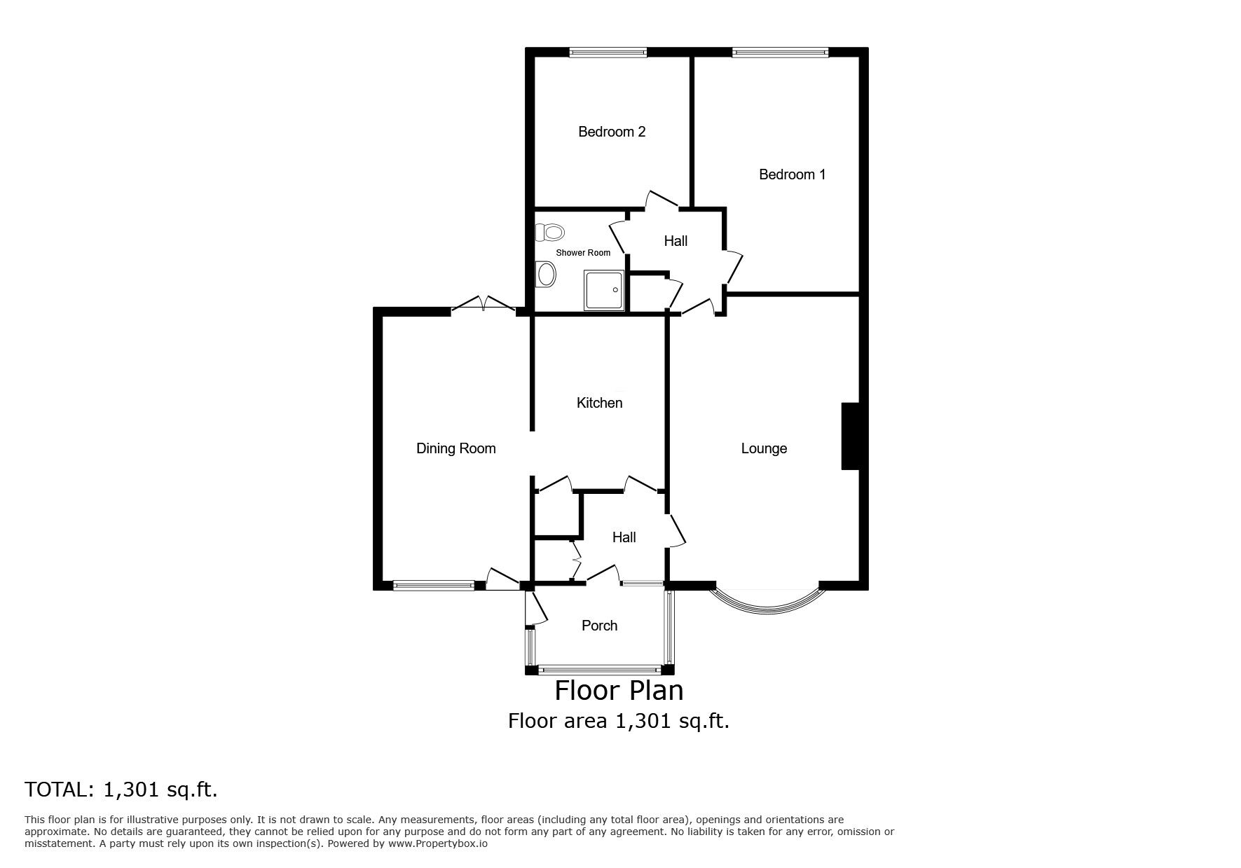 Floorplan of 2 bedroom Semi Detached Bungalow for sale, Harbour Farm, Winchelsea Beach, East Sussex, TN36