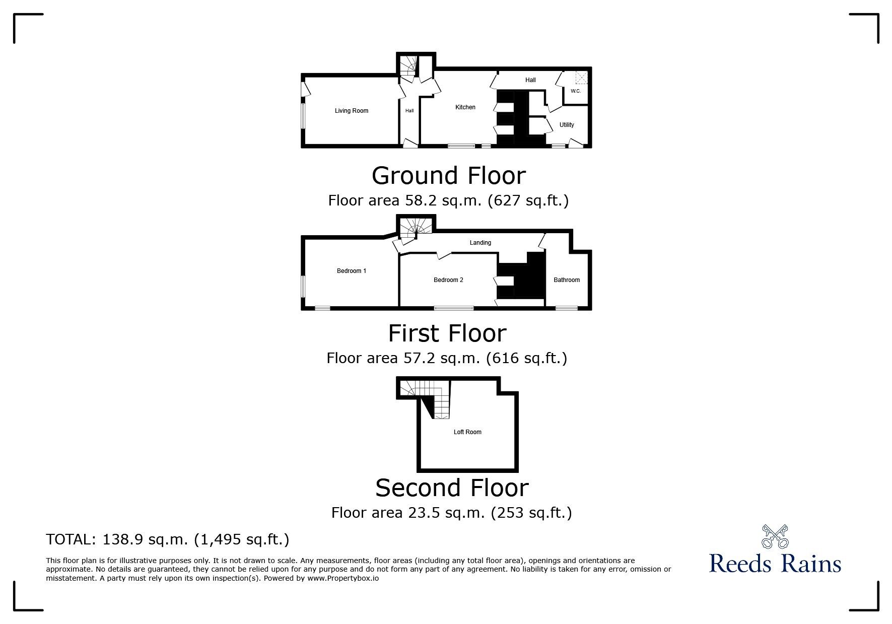 Floorplan of 2 bedroom Semi Detached House to rent, Church Square, Rye, East Sussex, TN31