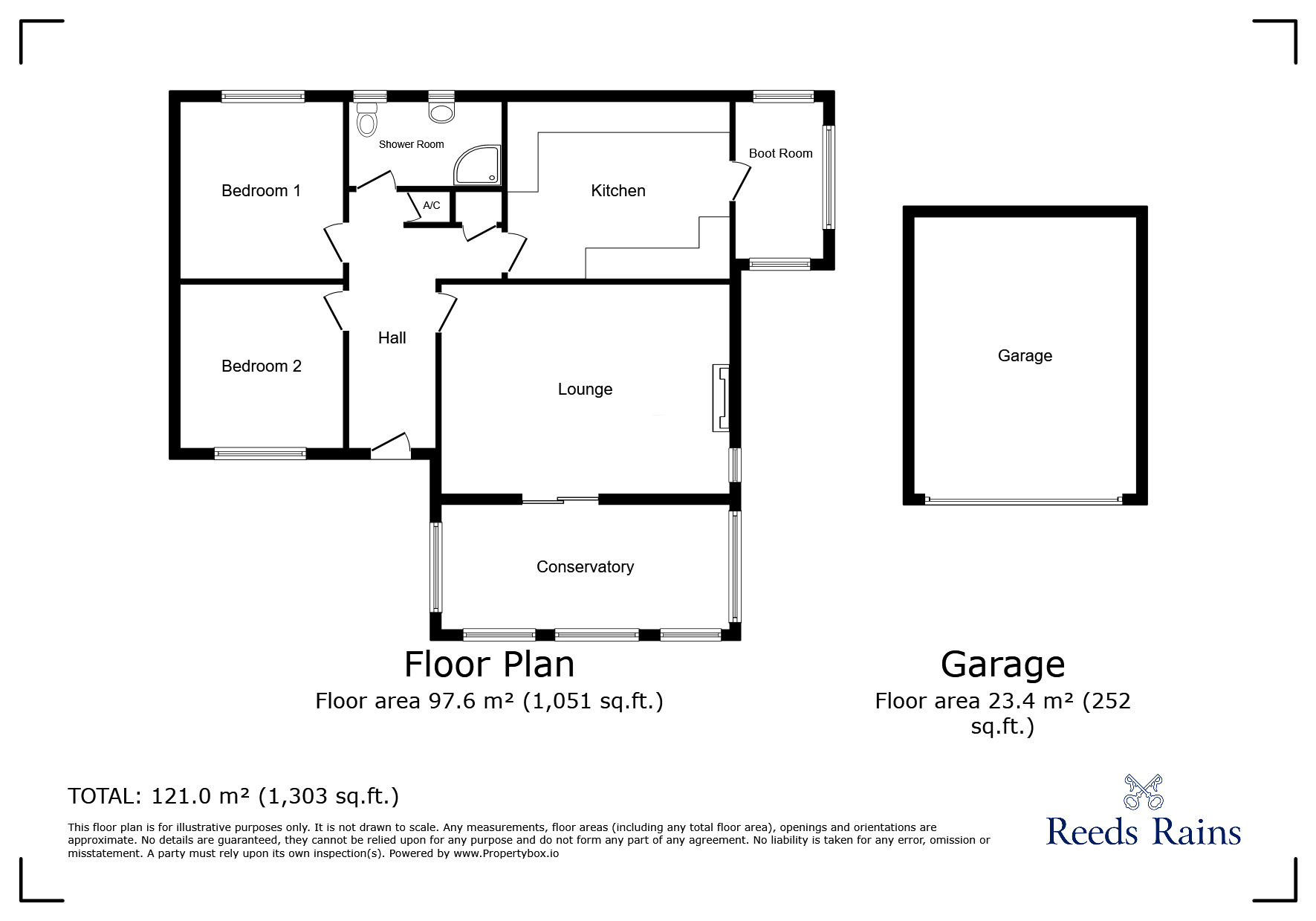 Floorplan of 2 bedroom Detached Bungalow for sale, Old River Way, Winchelsea Beach, East Sussex, TN36