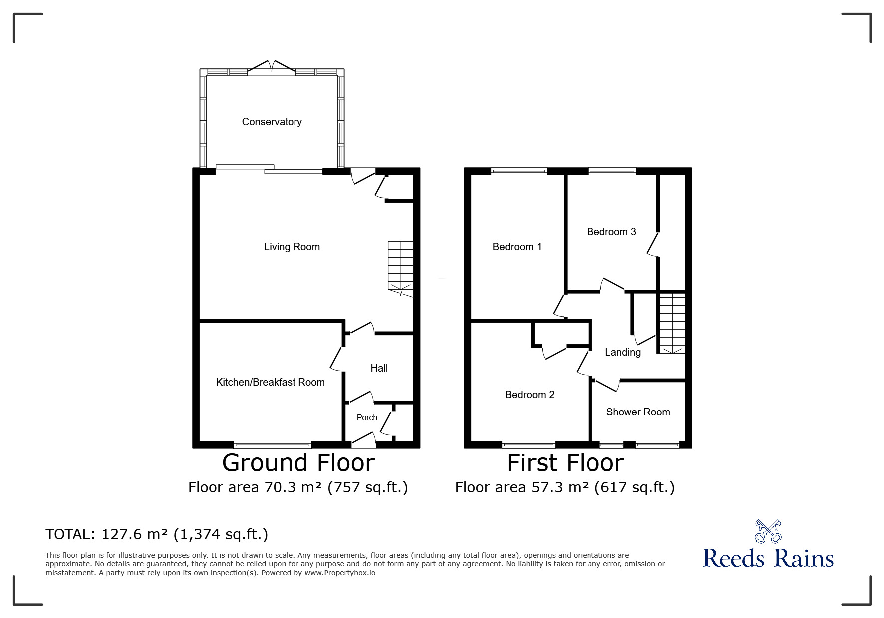 Floorplan of 3 bedroom End Terrace House for sale, Nutley Close, Rye, East Sussex, TN31