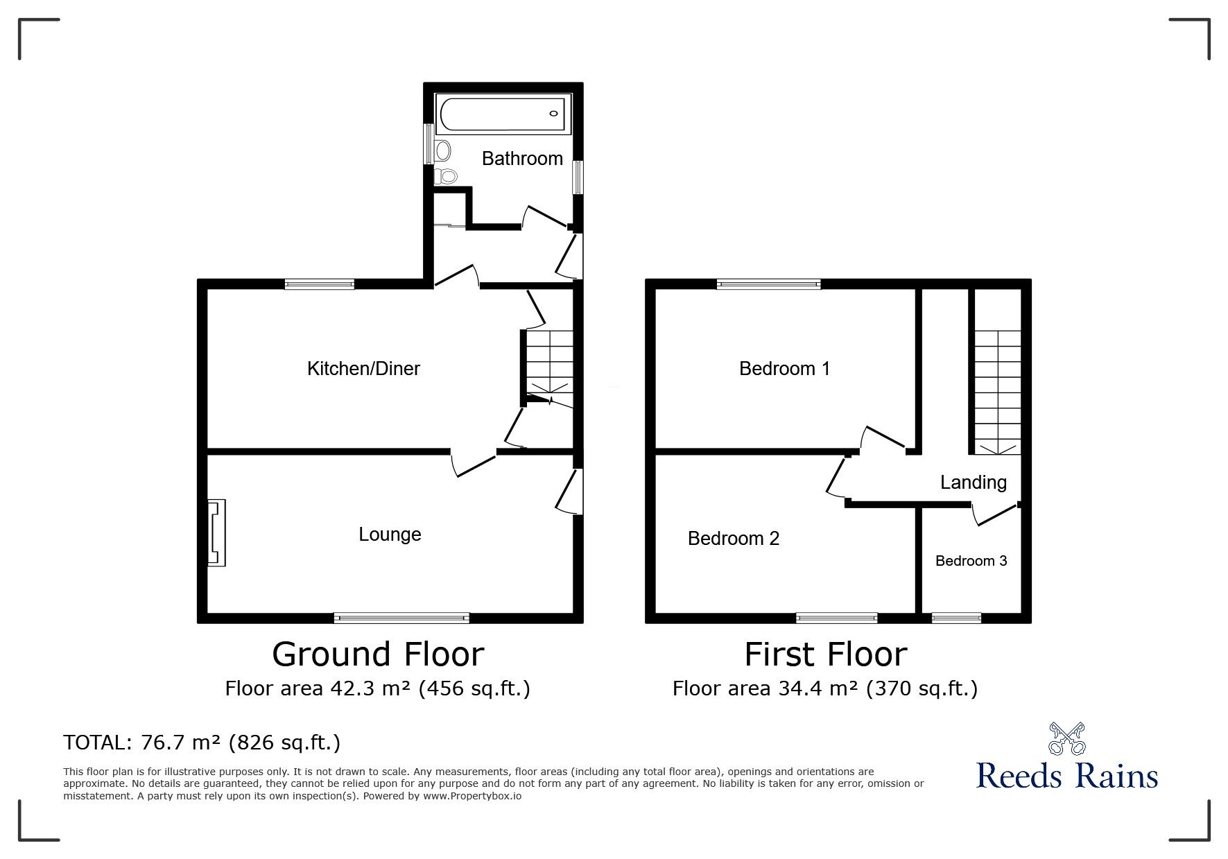 Floorplan of 3 bedroom Semi Detached House for sale, Cackle Street, Brede, East Sussex, TN31