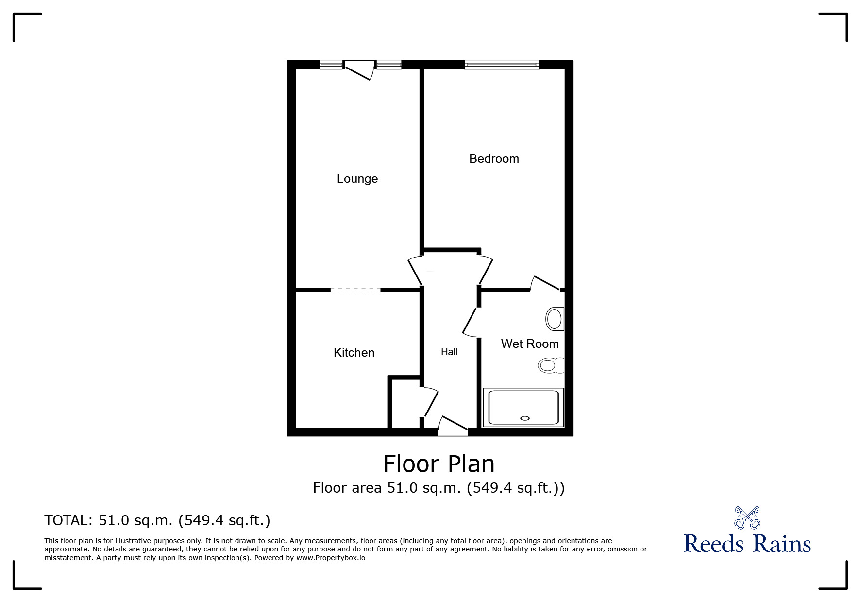 Floorplan of 1 bedroom  Flat for sale, Kiln Drive, Rye Foreign, East Sussex, TN31