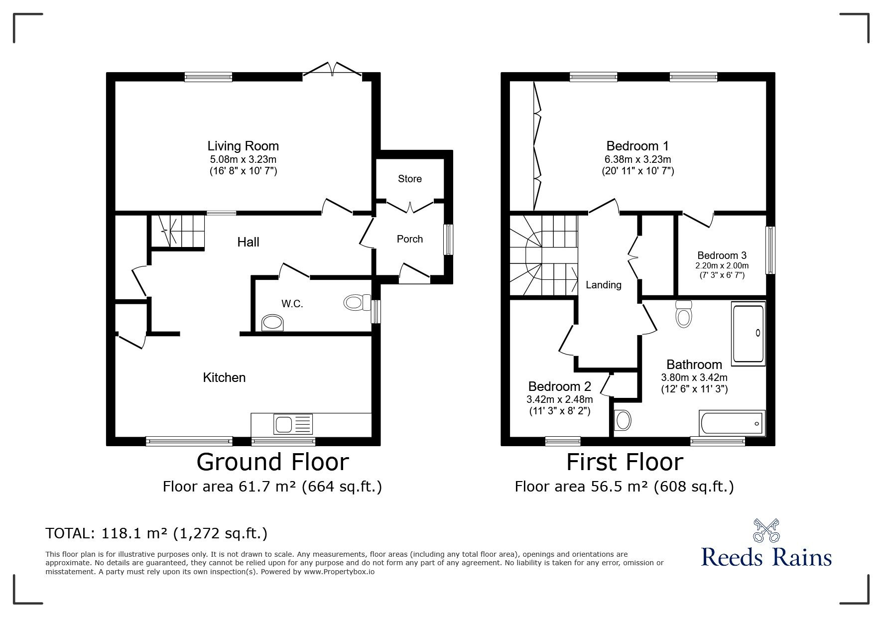 Floorplan of 3 bedroom End Terrace House to rent, Military Road, Rye, East Sussex, TN31