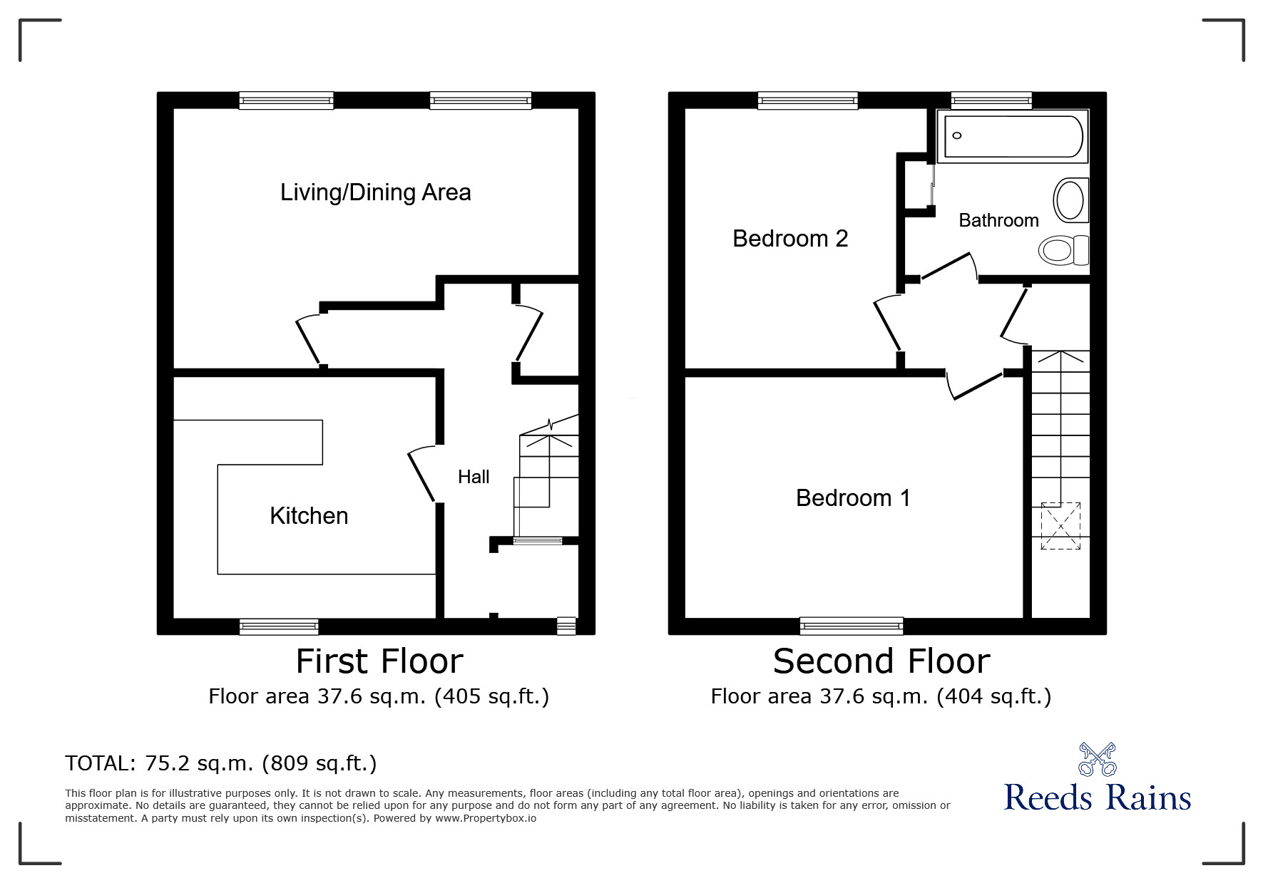 Floorplan of 2 bedroom  Flat for sale, New Winchelsea Road, Rye, East Sussex, TN31