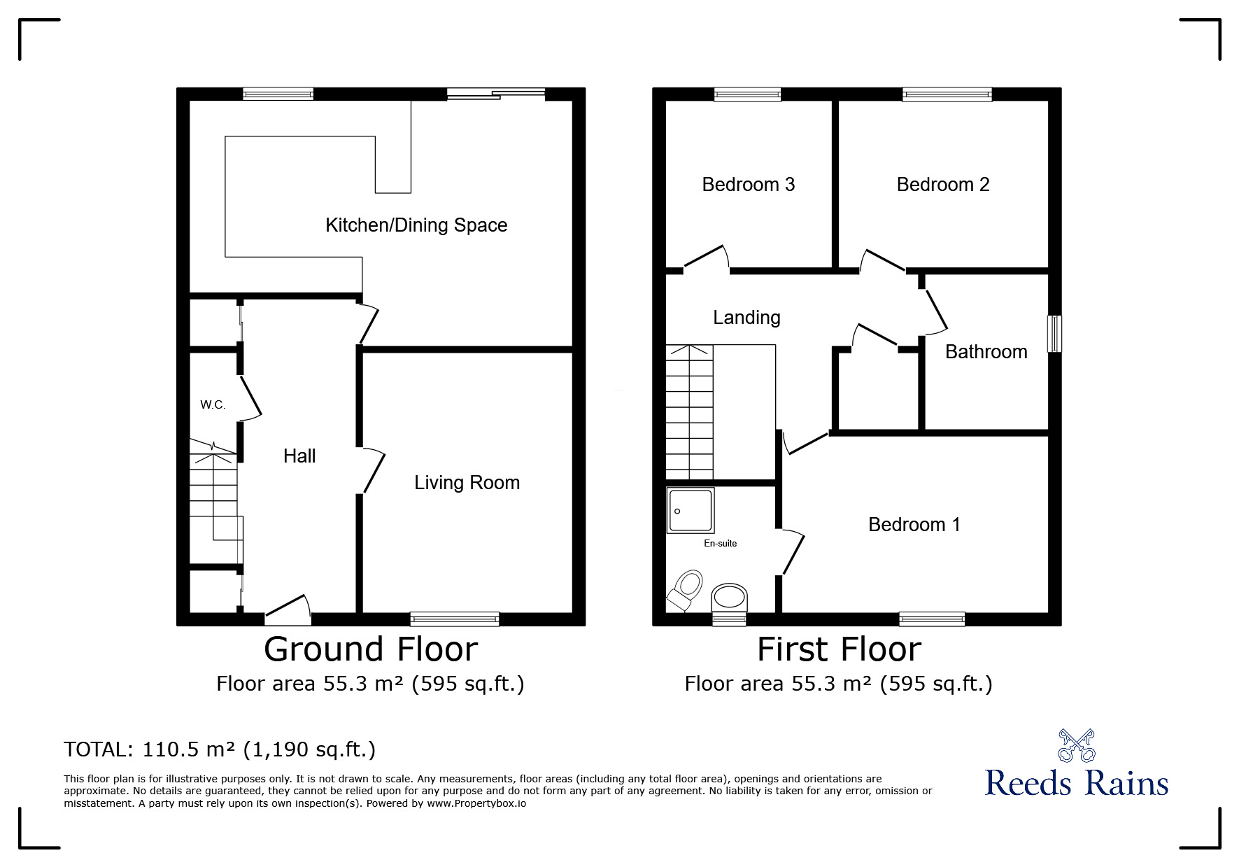 Floorplan of 3 bedroom Detached House for sale, Warren Drive, Battle, East Sussex, TN33