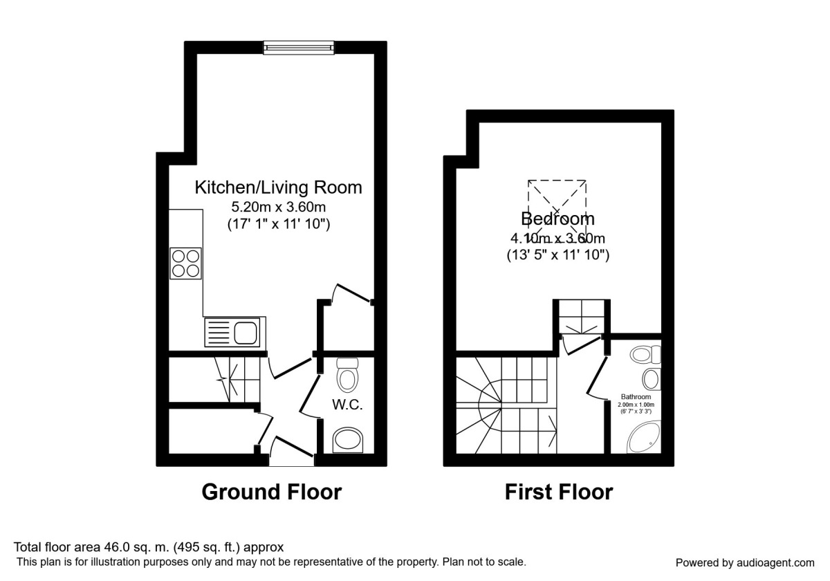 Floorplan of 1 bedroom  Flat to rent, Brindley Road, Manchester, Greater Manchester, M16