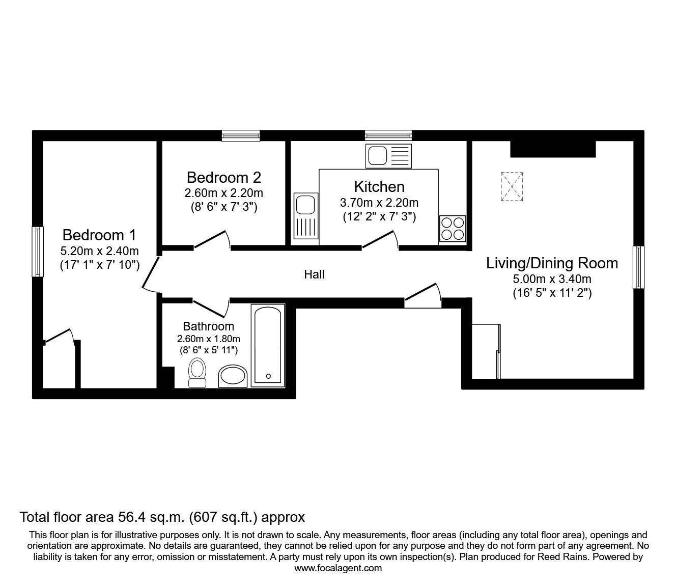 Floorplan of 2 bedroom  Flat to rent, Lower Seedley Road, Salford, M6