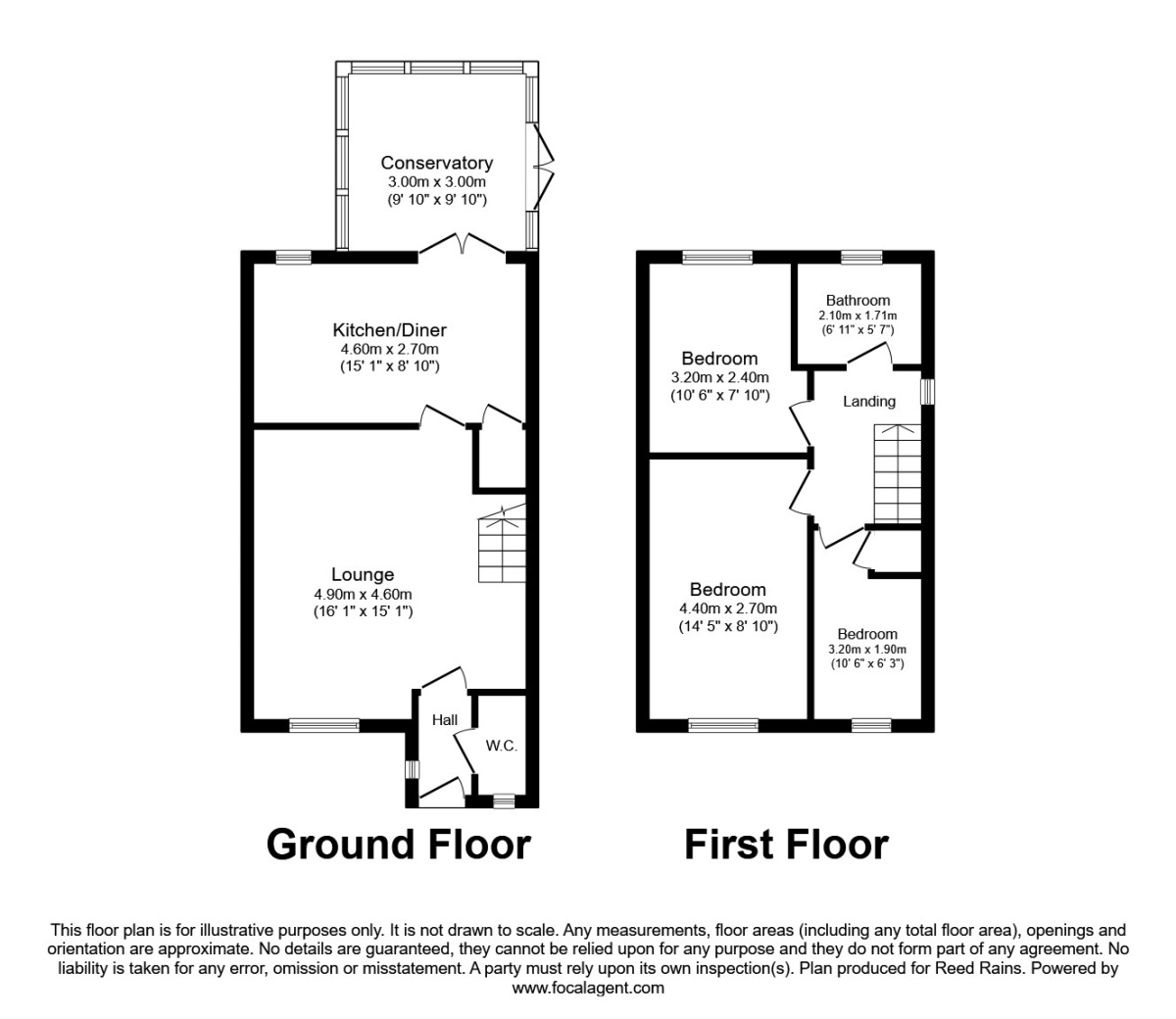 Floorplan of 3 bedroom Semi Detached House to rent, Doefield Avenue, Worsley, Manchester, M28