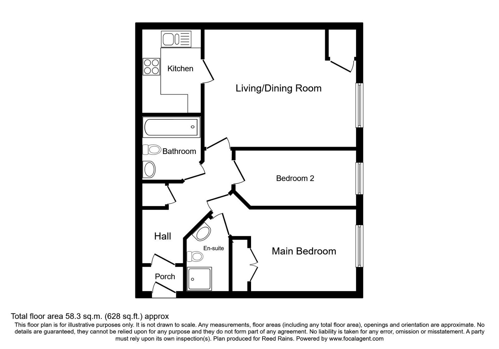 Floorplan of 2 bedroom  Flat to rent, Little Bolton Terrace, Salford, Greater Manchester, M5