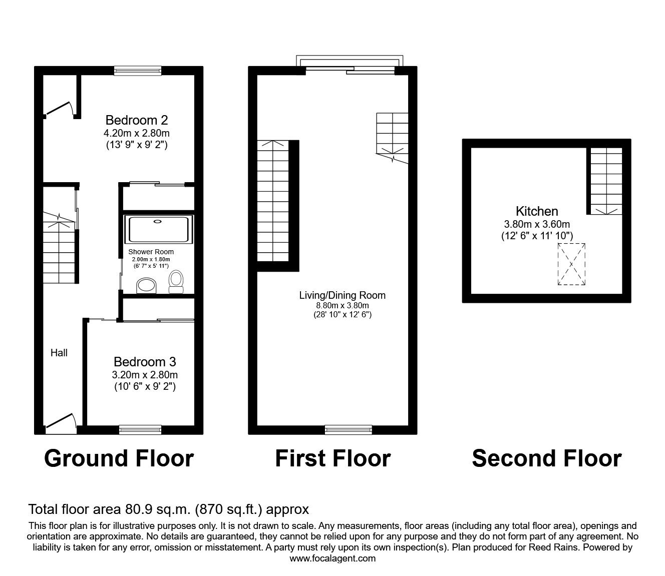 Floorplan of 2 bedroom Mid Terrace House for sale, Laburnum Street, Salford, Greater Manchester, M6