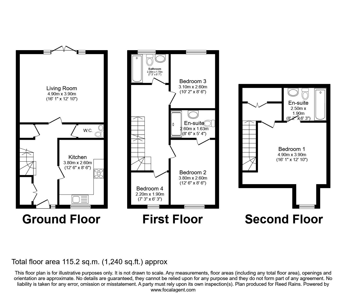 Floorplan of 4 bedroom Semi Detached Property to rent, Amersham Street, Salford, Greater Manchester, M5