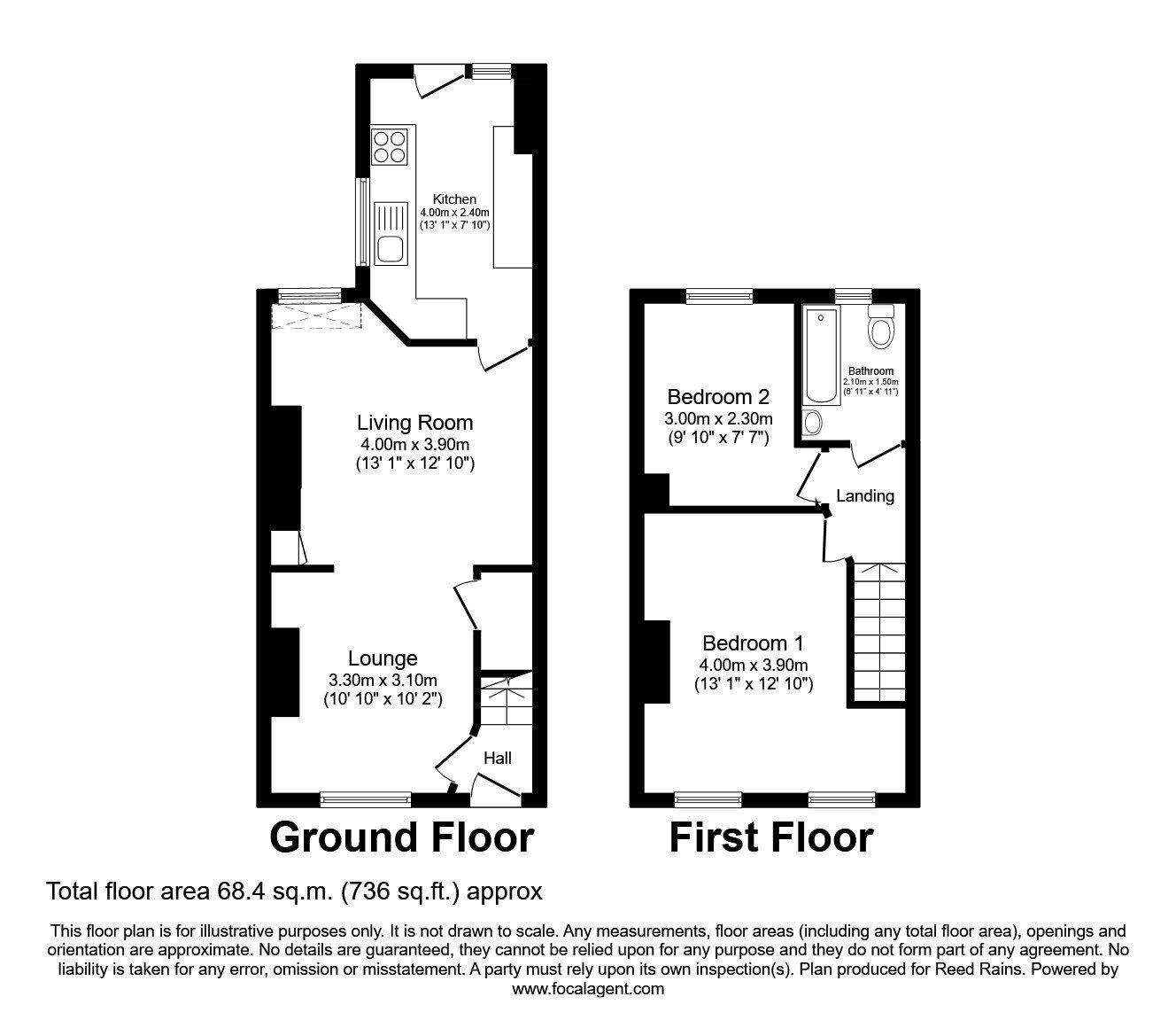 Floorplan of 2 bedroom Mid Terrace House for sale, Valencia Road, Salford, Greater Manchester, M7