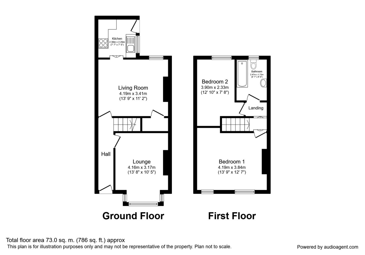 Floorplan of 2 bedroom Mid Terrace House for sale, Gerald Road, Salford, Greater Manchester, M6