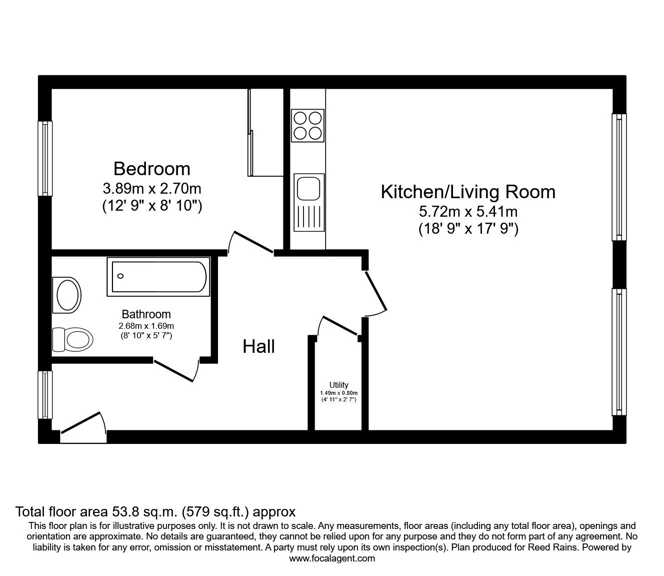 Floorplan of 1 bedroom  Flat for sale, Greencroft Way, Salford, Greater Manchester, M7