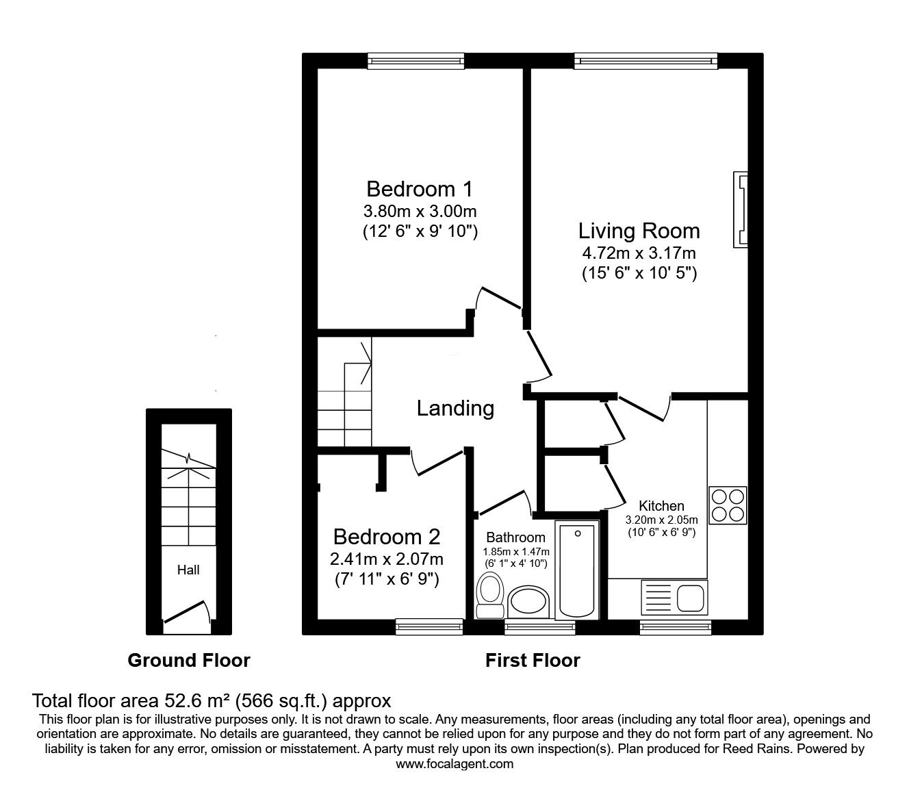 Floorplan of 2 bedroom  Flat for sale, Basset Avenue, Salford, Greater Manchester, M6