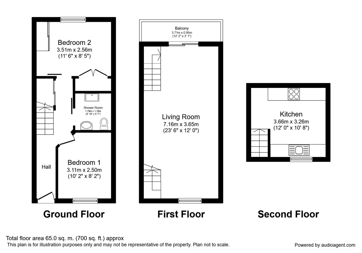 Floorplan of 2 bedroom Mid Terrace House for sale, Fir Street, Salford, Greater Manchester, M6