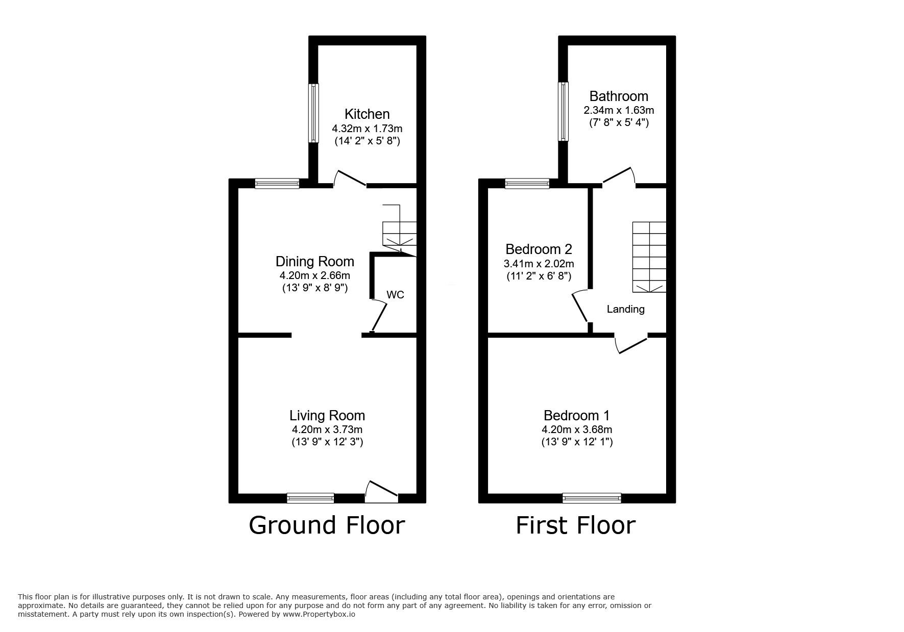 Floorplan of 2 bedroom Mid Terrace House for sale, Helena Street, Salford, Greater Manchester, M6