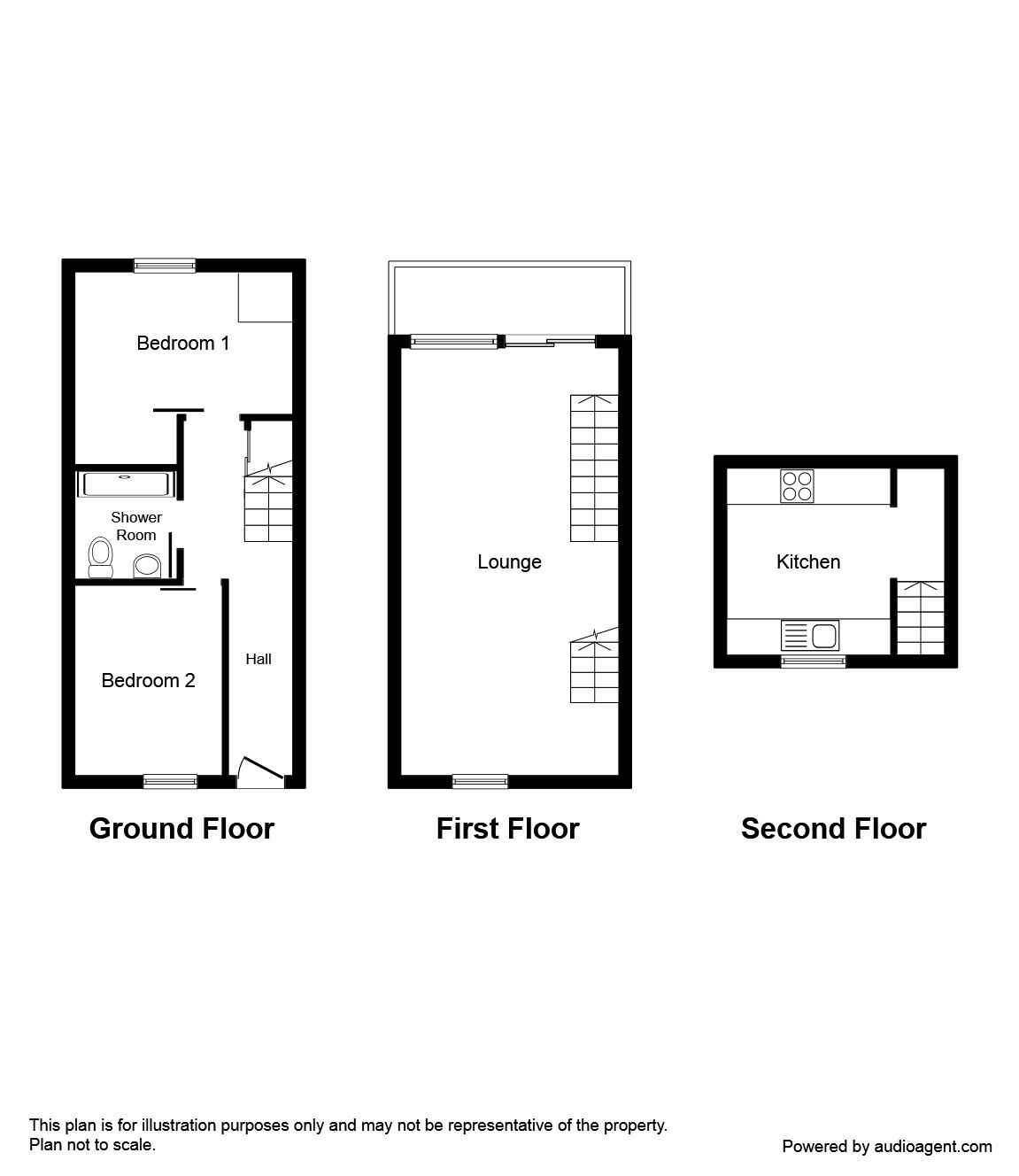 Floorplan of 2 bedroom Mid Terrace House for sale, Ash Street, Salford, Greater Manchester, M6