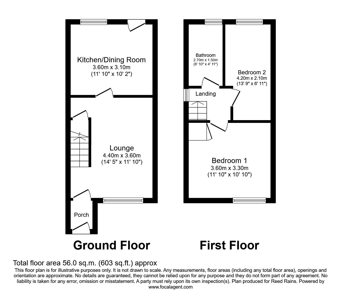 Floorplan of 2 bedroom Semi Detached House for sale, Maurice Street, Salford, Greater Manchester, M6