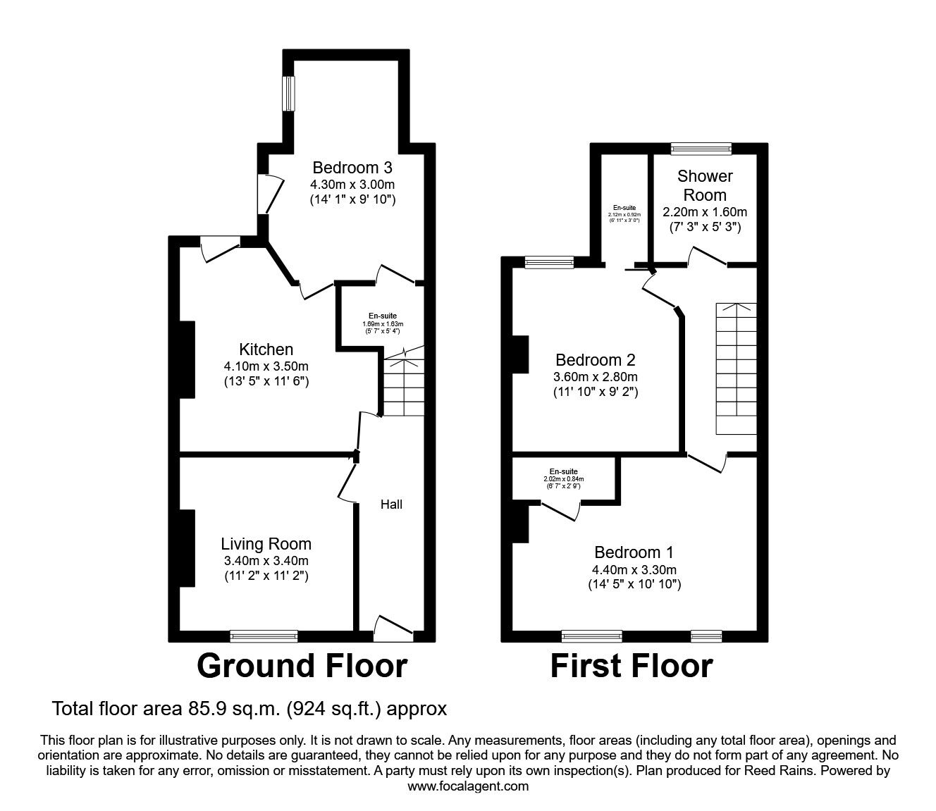 Floorplan of 3 bedroom Mid Terrace House for sale, Middlebourne Street, Salford, Greater Manchester, M6