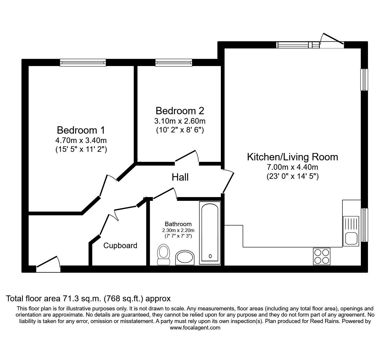 Floorplan of 2 bedroom  Flat to rent, Athole Street, Salford, Greater Manchester, M5