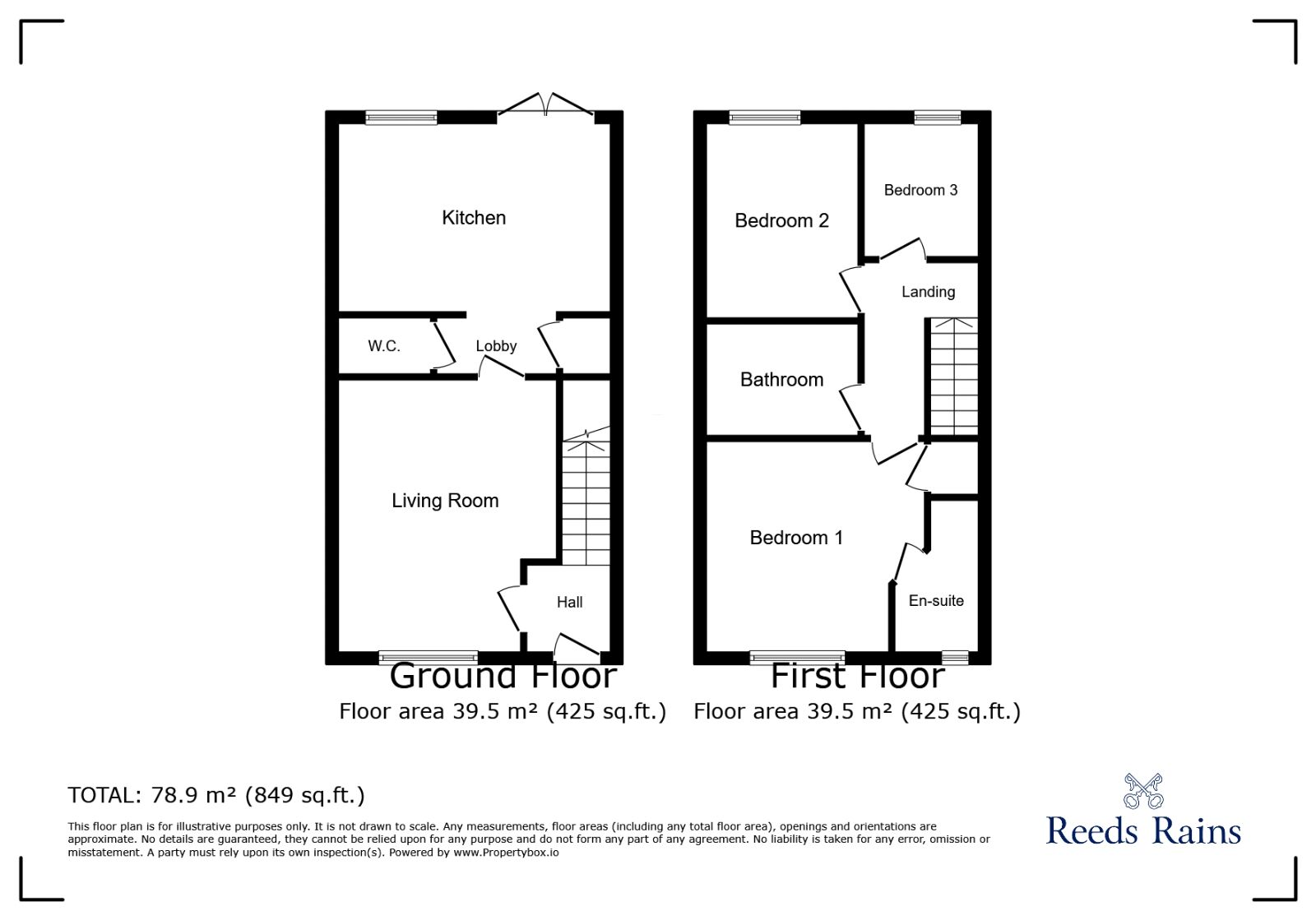 Floorplan of 3 bedroom Mid Terrace House to rent, Hyacinth Close, Salford, Greater Manchester, M6