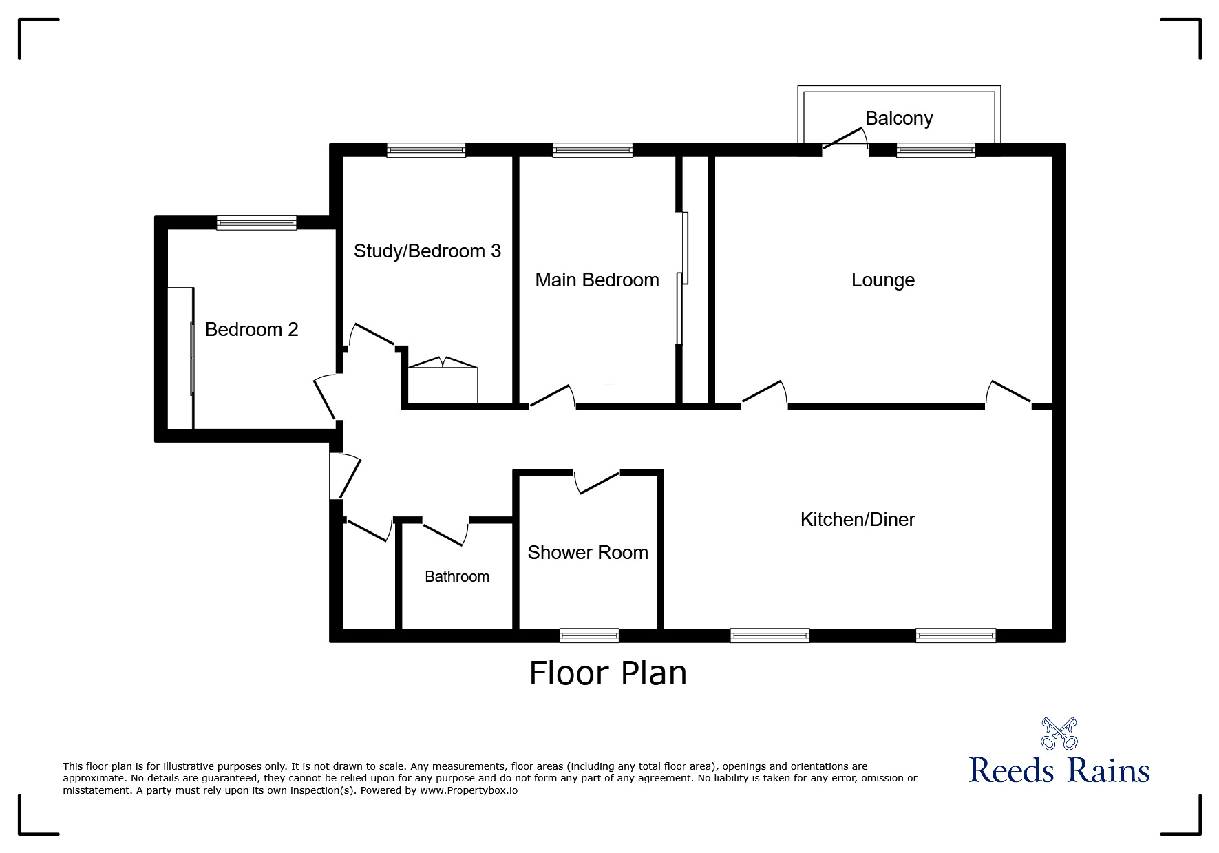 Floorplan of 3 bedroom  Flat for sale, Upper Park Road, Salford, Greater Manchester, M7