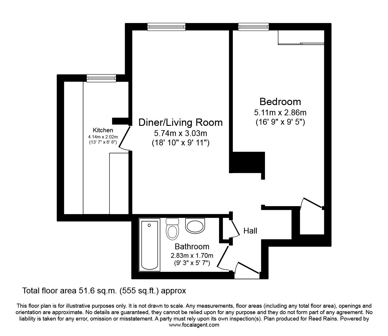 Floorplan of 1 bedroom  House to rent, Spruce Court, Salford, Greater Manchester, M6