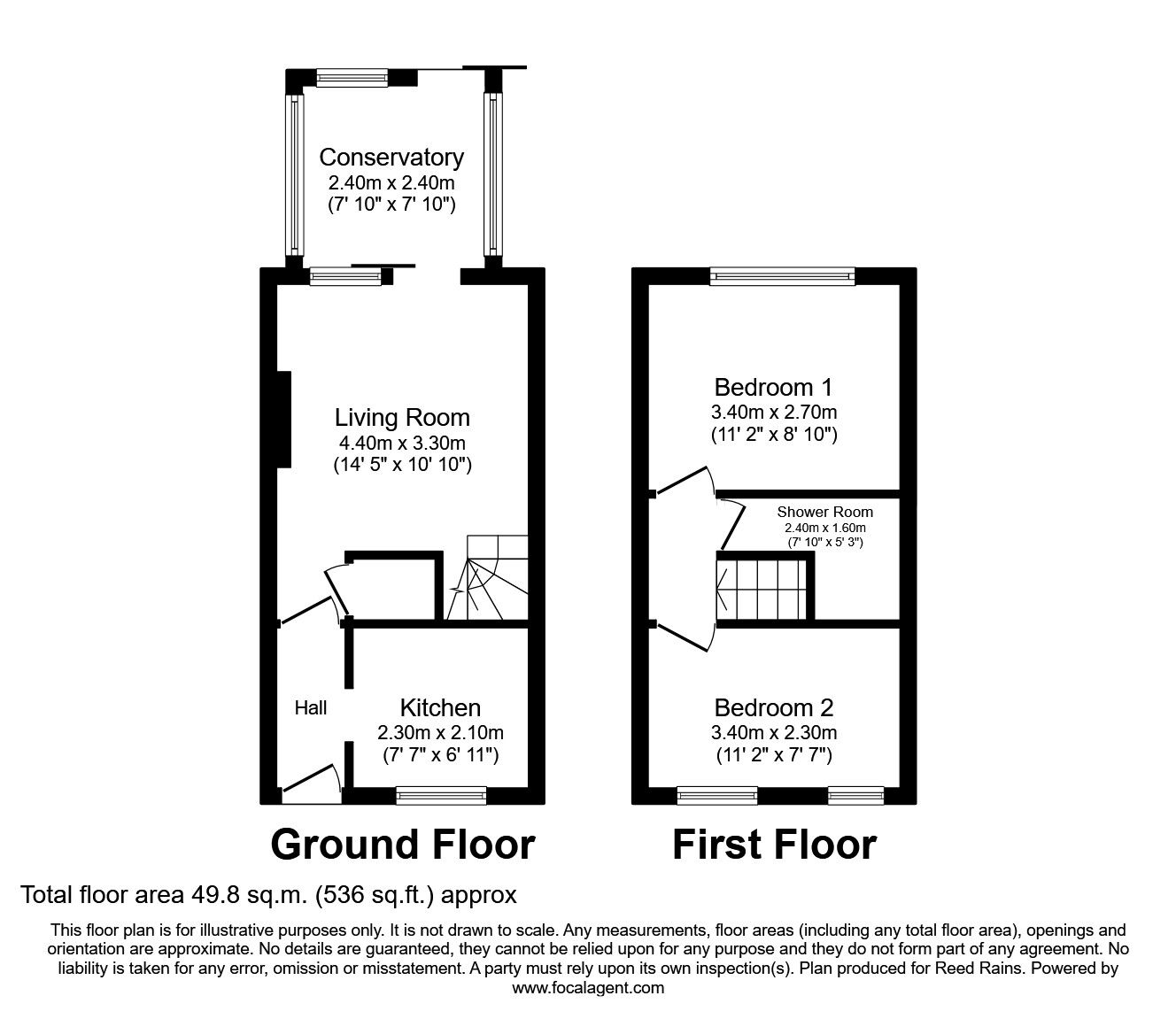 Floorplan of 2 bedroom Mid Terrace House to rent, Coomassie Street, Salford, Greater Manchester, M6