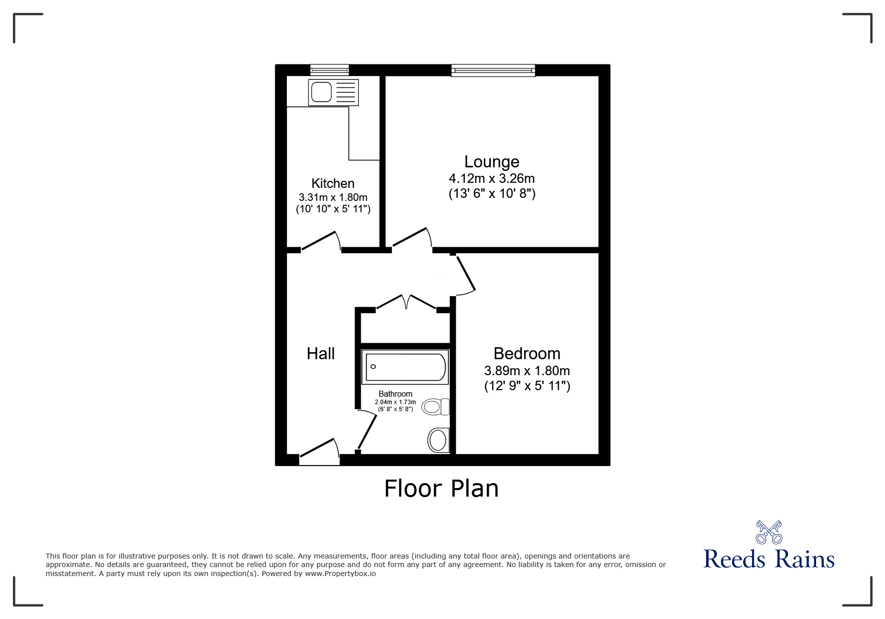 Floorplan of 1 bedroom  Flat for sale, Barton Road, Eccles, Greater Manchester, M30