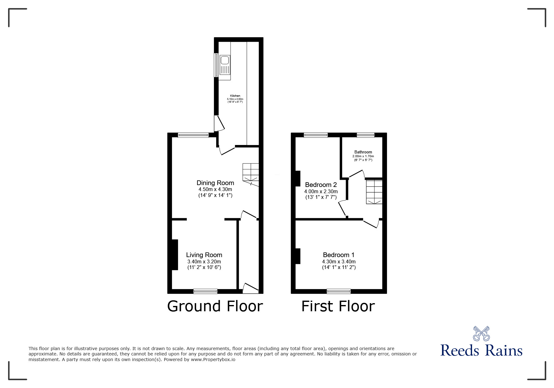 Floorplan of 2 bedroom Mid Terrace House for sale, Kingsford Street, Salford, Greater Manchester, M5