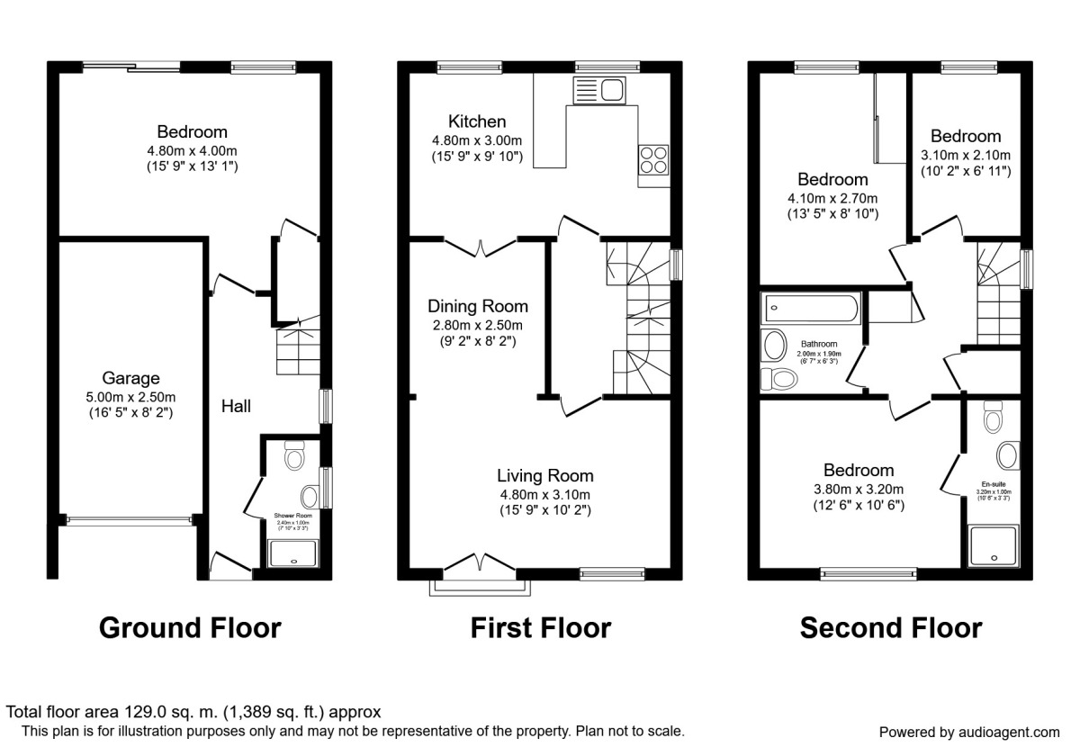 Floorplan of 4 bedroom Mid Terrace House to rent, Lawnhurst Avenue, Wythenshawe, Manchester, M23