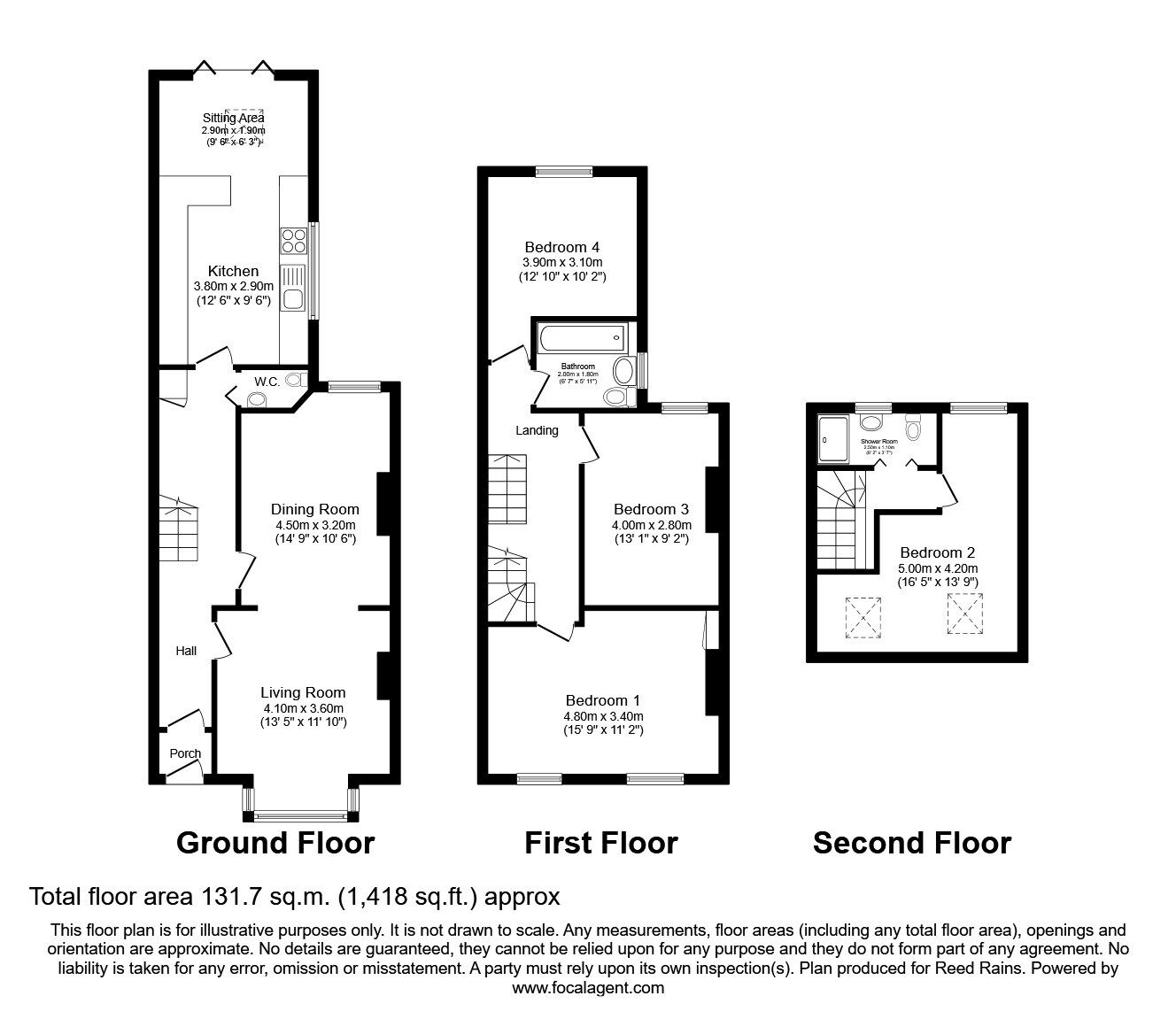 Floorplan of 4 bedroom Mid Terrace House to rent, School Road, Stretford, Greater Manchester, M32