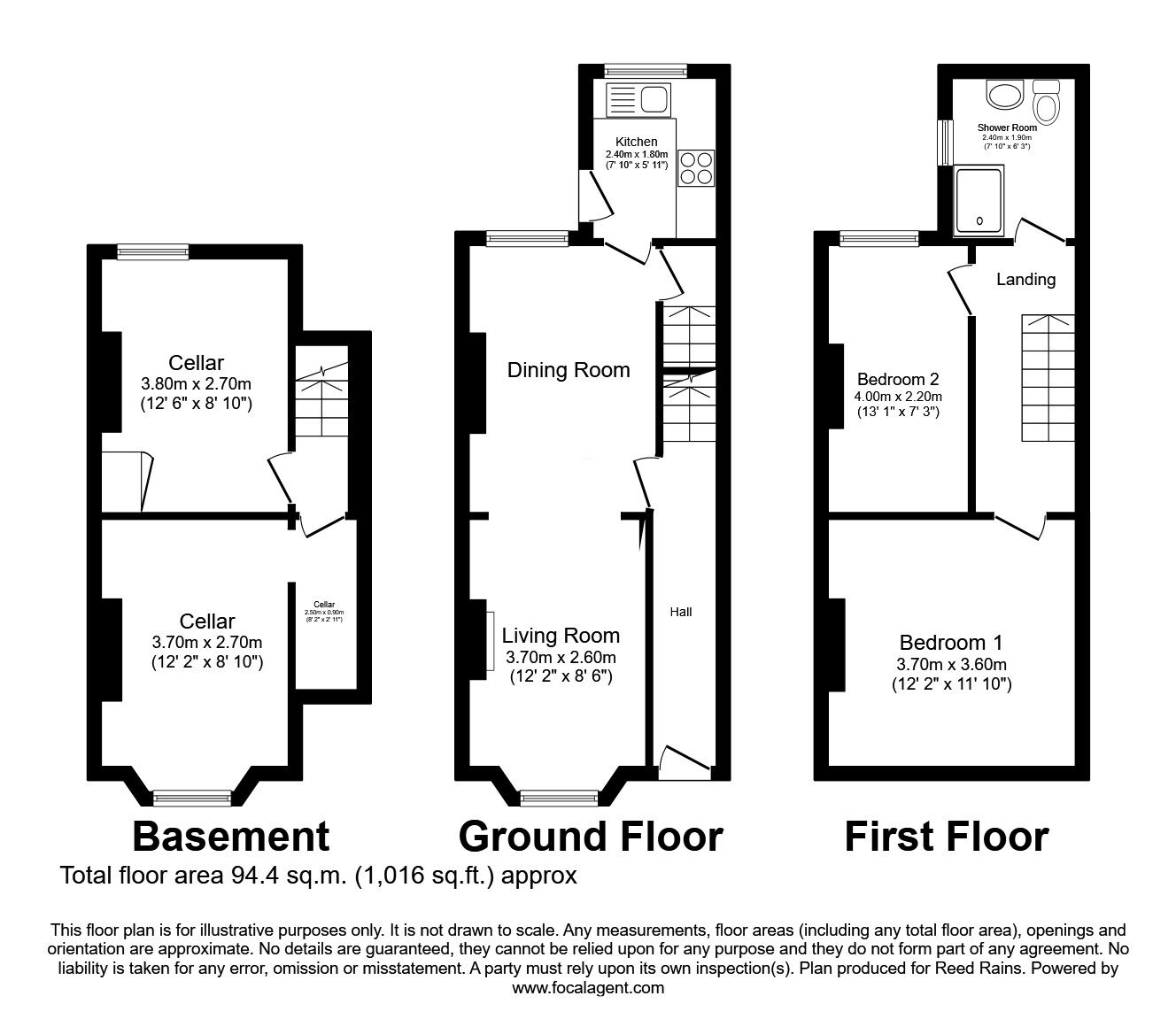 Floorplan of 2 bedroom Mid Terrace House for sale, Southern Road, Sale, Greater Manchester, M33