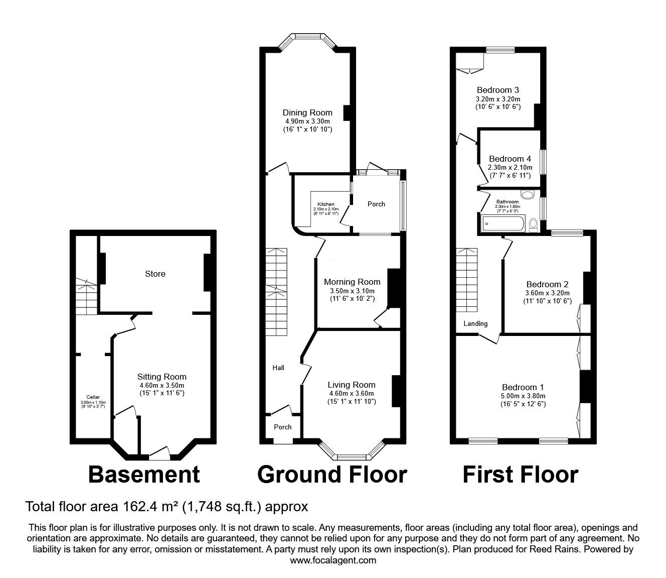 Floorplan of 4 bedroom End Terrace House for sale, Highfield, Sale, Greater Manchester, M33