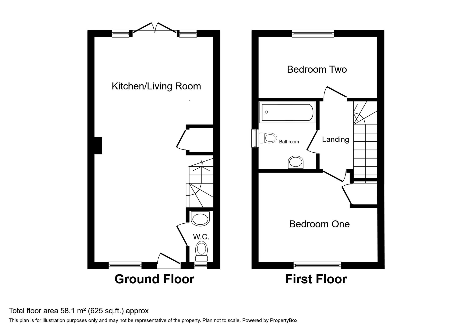 Floorplan of 2 bedroom Semi Detached House to rent, Lock Lane, Partington, Greater Manchester, M31