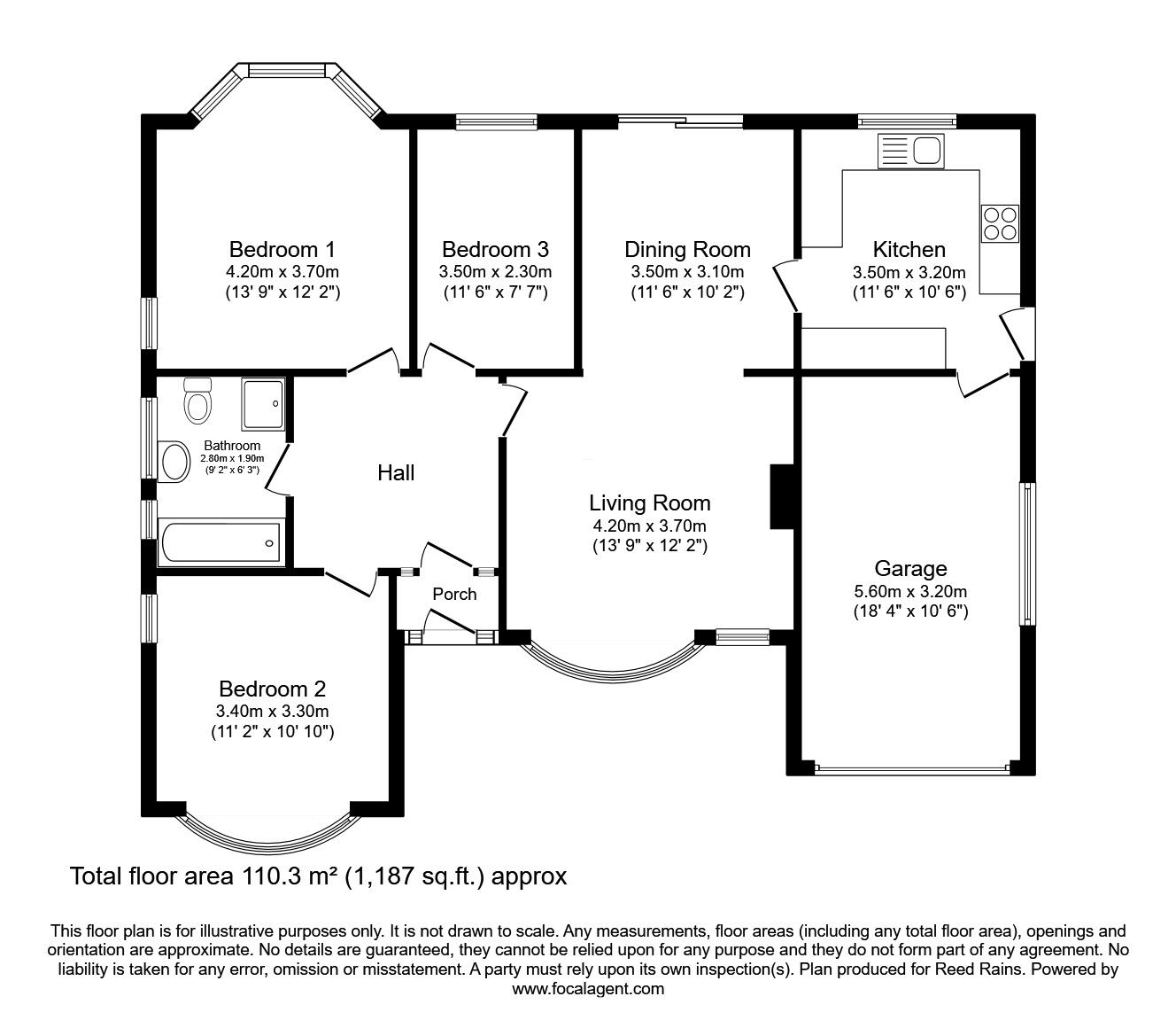 Floorplan of 3 bedroom Detached Bungalow for sale, Harewood Avenue, Sale, Greater Manchester, M33