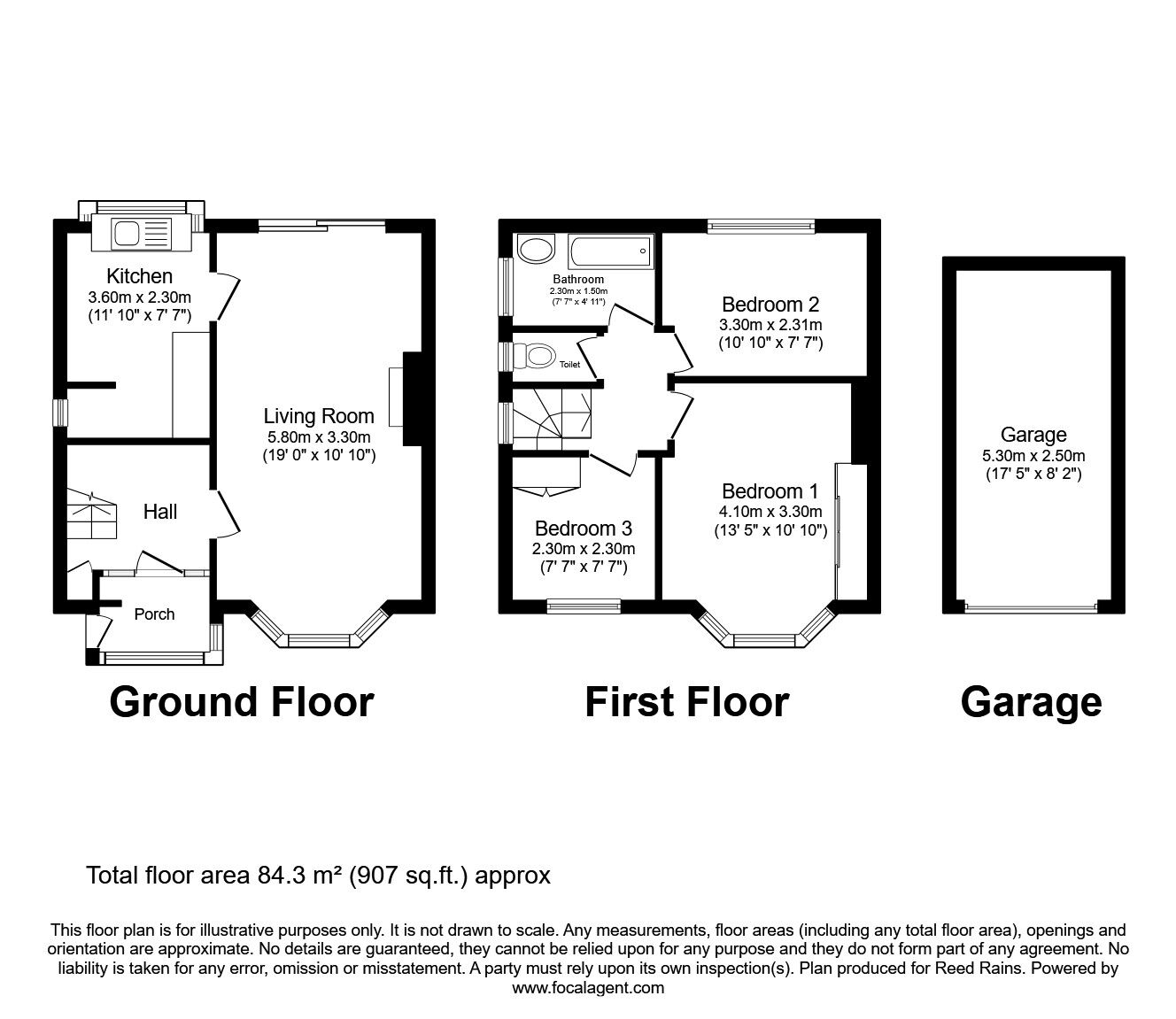 Floorplan of 3 bedroom Semi Detached House for sale, Frinton Close, Sale, Greater Manchester, M33