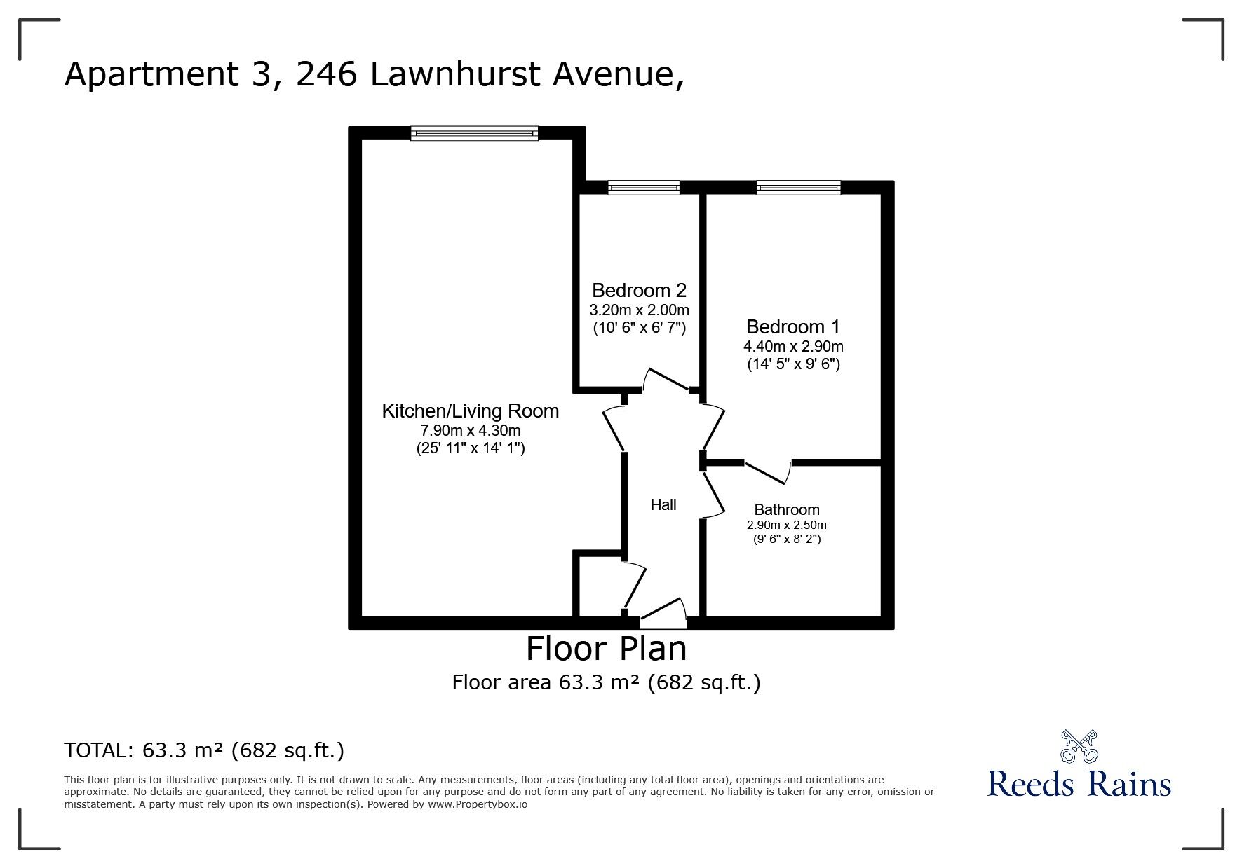 Floorplan of 2 bedroom  Flat for sale, Lawnhurst Avenue, Manchester, Greater Manchester, M23